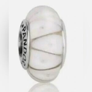 Pandora White Looking Glass Triangle Murano Charm